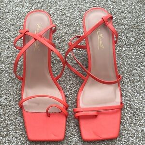 Anne Michelle Orange Strappy Sandals